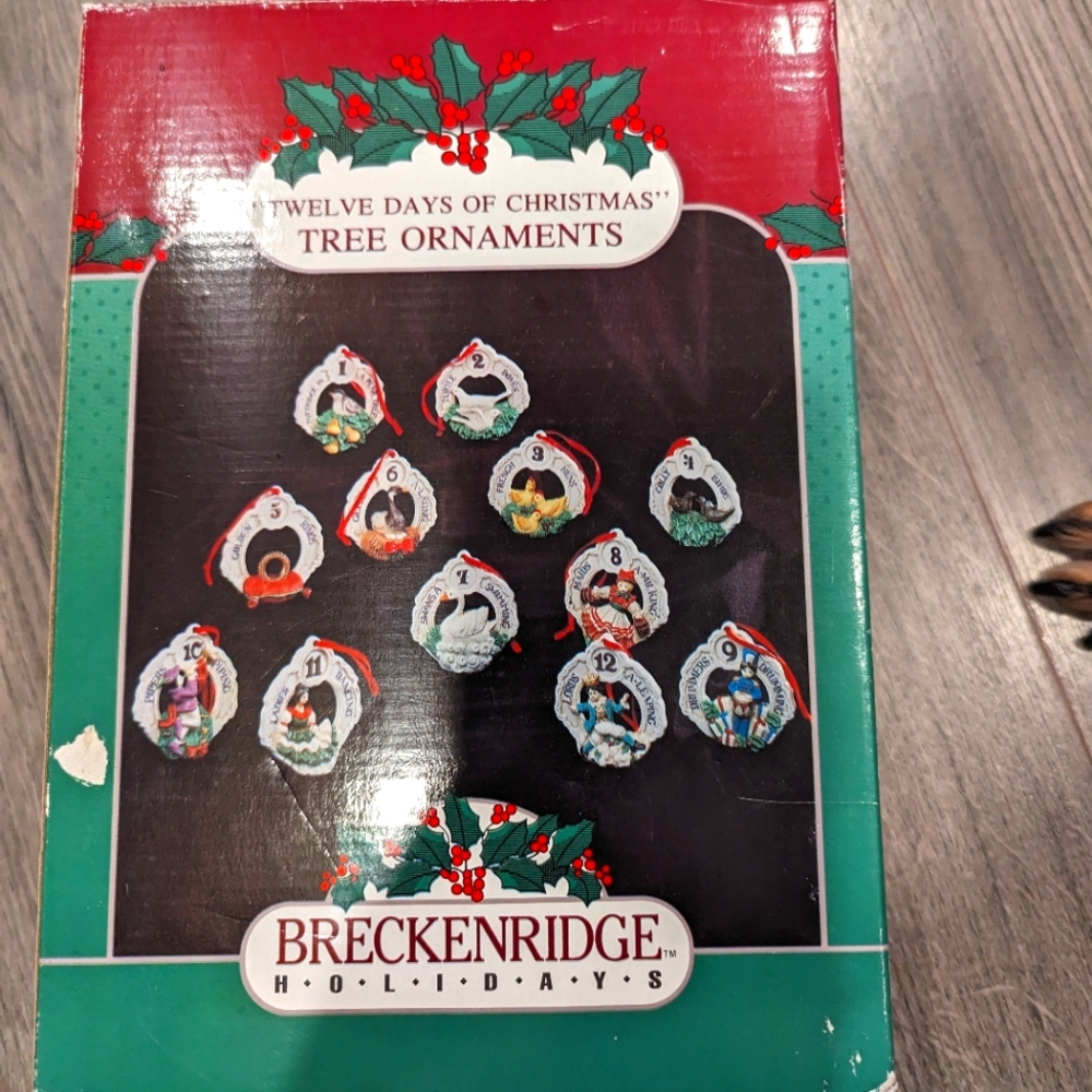 "Twelve Days of Christmas" porcelain ornaments from Breckenridge Holidays